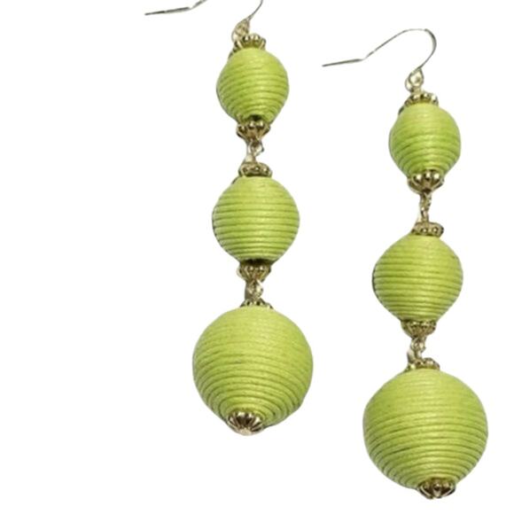 2 FOR $5 SALE New Green Bon Bon  Fish Hook Earrings 3.5 Inches Long - Picture 7 of 7